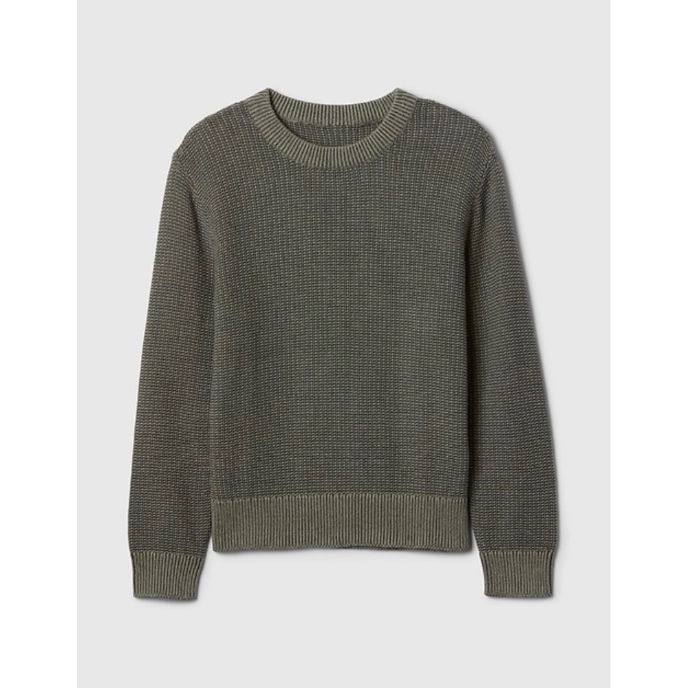 Gap Kids Olive Green Textured Waffle Knit Long Sleeve Crewneck Sweater XXL